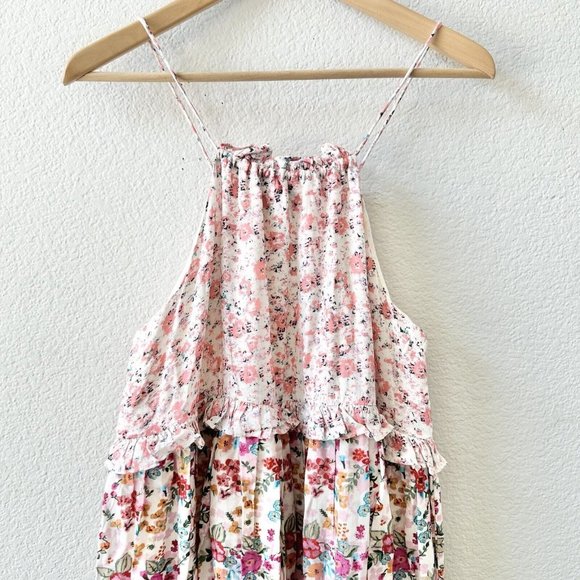 $177 Kos Resort Multi Floral Tiered Halter dress Size Small - Picture 8 of 12